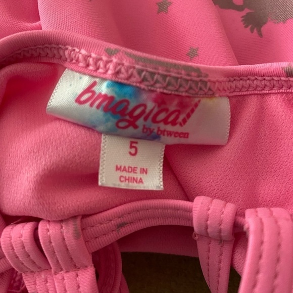 Bmagical, Girls, Bathing Suit, One-Piece, Pink, Barbiecore, Unicorns, Size 5 - Picture 12 of 12